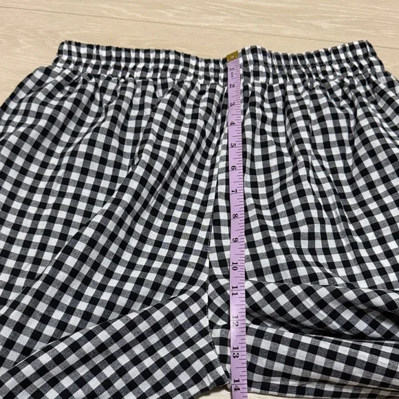Lomon Black and White Checkered Cropped Wide Leg Pants - Picture 5 of 7
